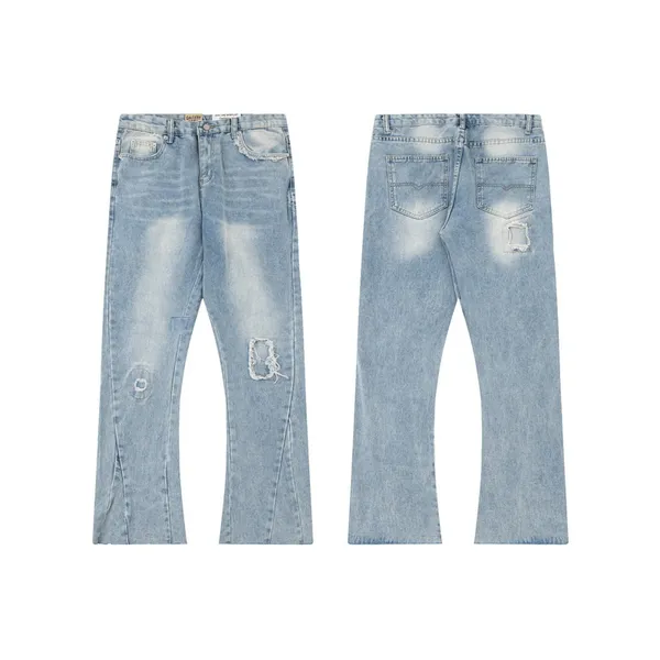 23ss Top Craft Jeans pour hommes Designer Rétro Mode High Street Trous cassés Jeans Peinture à l'huile Splash Ink Pantalon 51