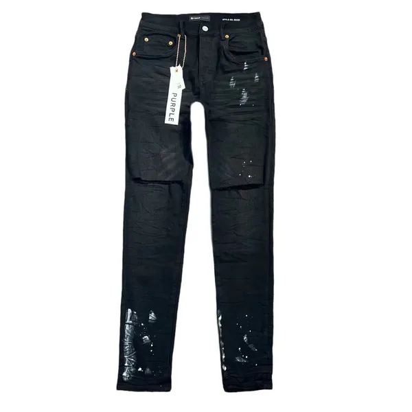 Jeans de marca púrpura Diseñador de hombres Anti Slim Fit Casual Fashiion True 21