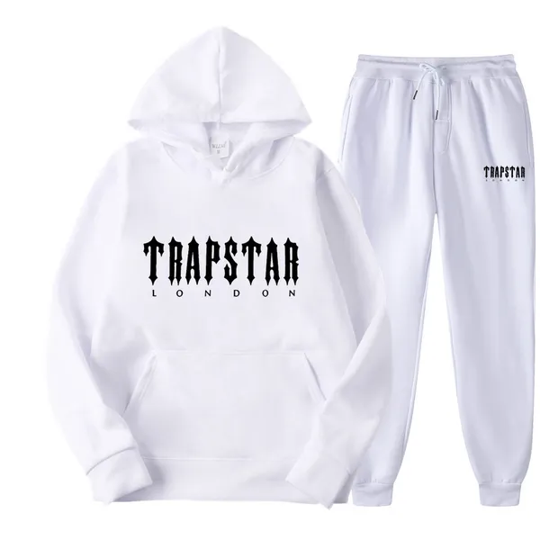 ₩38,658에서 Trapstar Tracksuit Black Mens Hoodie Trapstar 남자 스포츠웨어 디자이너 바지 세트 달리기 농구 2 조각 느슨한 여자 긴