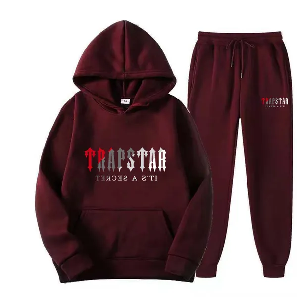 Trapstar treino preto mens hoodie trapstar homens sportswear designer calças conjunto correndo basquete 2 peça solta feminino manga longa m86e