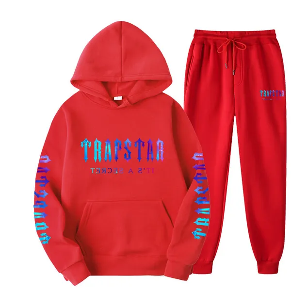 Trapstar Trainingsanzug Schwarz Herren Hoodie Trapstar Herren Sportbekleidung Designer Hosen Set Laufen Basketball 2 Stück Lose Damen Langarm ZPJF