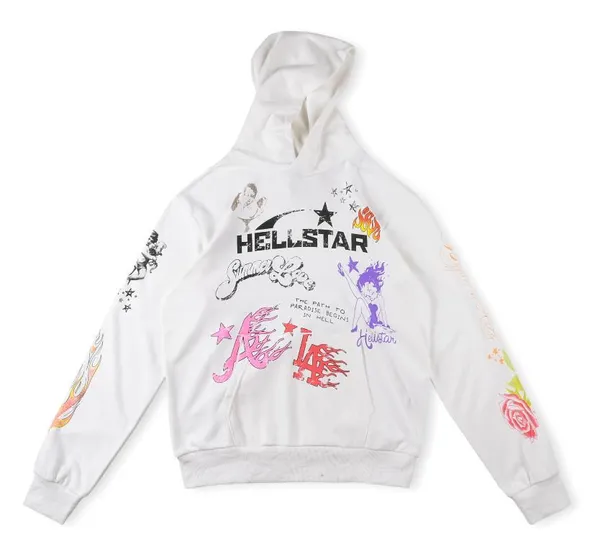 Hellstar Hoodie Mens and Womens High1 Quality Hooded Sweatshirt American Retro Mud Print 오래된 스포츠 캐주얼 라우드 스피커 바지 크기 S-XL 31