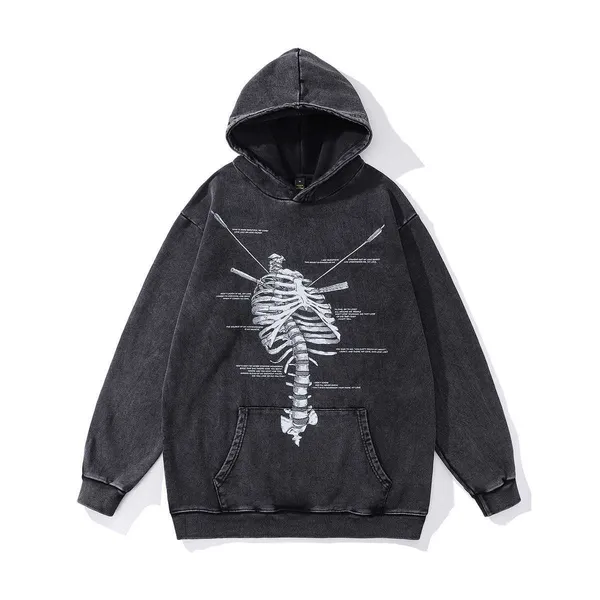 23ss New Halloween Designer Pure Cotton Hoodie for Men and Women Washed Worn-out Loose Autumn Casual Versatile Terry Topgevg