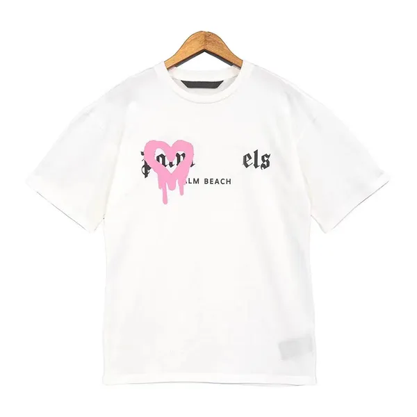 Herrendesigner T -Shirt -Kleidung Palms Hemden Frauen T -Shirts Modespray -Farbe Graffiti Paar kurze Ärmel High Street Loose Tide Marke Crew Hals Brief H52 G1