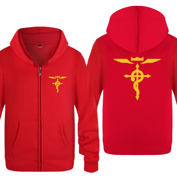 Fullmetal Alchemist Zip Up Cross Hoodie For Women Men Y2K