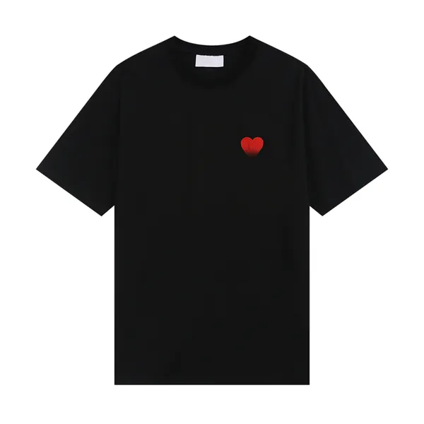 Męska koszulka Amis de coeur koszulki z krótkim rękawem koszule męskie top od projektanta francja moda haftowany wzór serca wokół szyi paryż T-shirt yyh