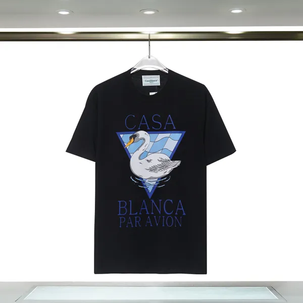 Koszula Casablanc 23SS Designer T Drukuj Drukuj męskie koszulę damską luźne jedwabna koszula casablacncas krótkie rękawy luksusowa koszulka wysokiej jakości koszulki s2