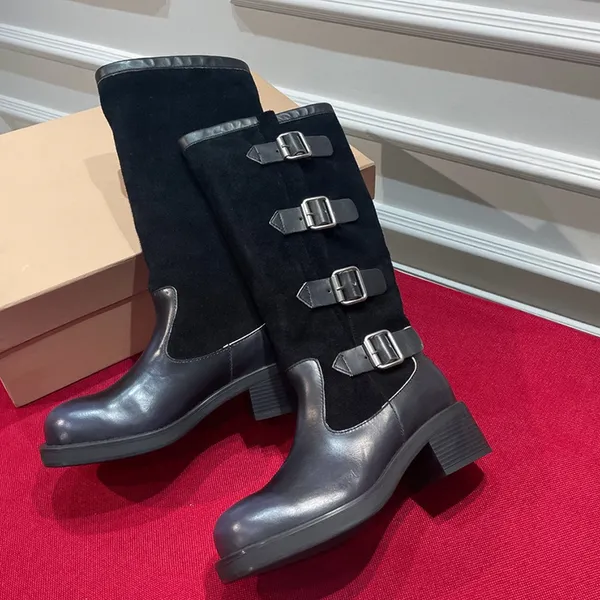 2023 Retro Fortnine Boots With Belt Buckle Thick Heel Zipper Closure And Square Toe Designer Knight Ankle Boots For Women Sizes 35 41 Box From Luxuryshoes shop 115.33 DHgate.Com