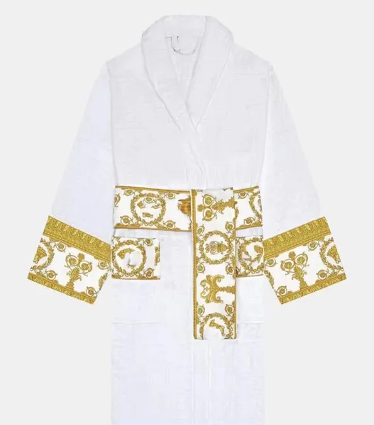 Bath Robe Designer Long Hoodie Lovers Couples Longstyle LUXURY European printing bright 100% cotton luxurious Couple BathRobe wholesale 2 pairs price 10% off X41D