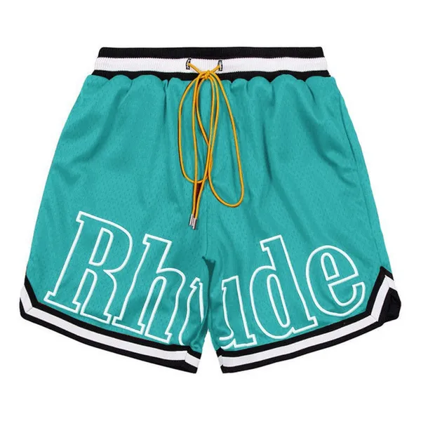 Designerskie szorty rhude szorty męskie szorty kapsułowe letnie spodnie plażowe materiał siateczkowy oddychający pot luźne spodnie do koszykówki fitness męskie krótkie fz