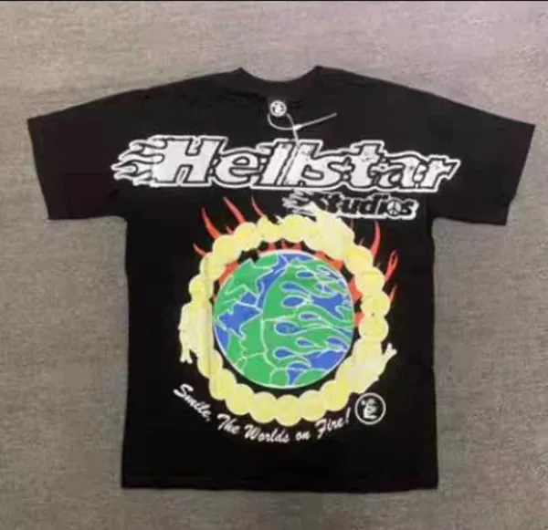 TシャツメンズTシャツHellstarトップ品質100％コットンメンズTシャツTシャツTシャツMENグラフィックTシャツ女性