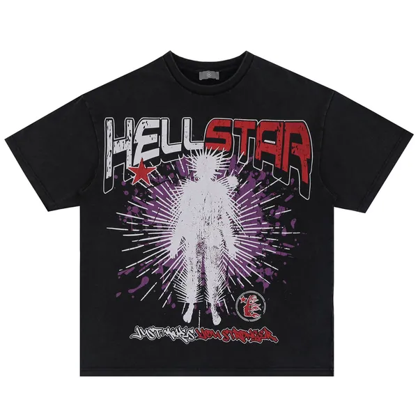 Hellstar t-shirt heren vrouwen wassen grijs zware ambachtelijke Unisex korte mouw Top High Street Fashion Retro hel maat XXL 112