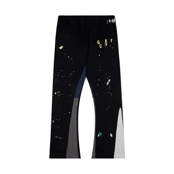 Calças de brim dos homens calças de rua alta casal sweatpants manchado carta impressão masculina solta versátil casual em linha reta 31