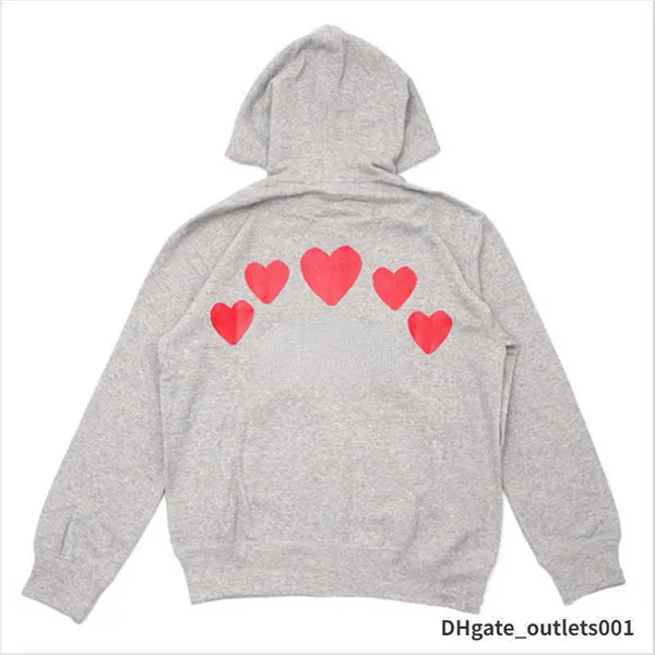 Hoodies للرجال Sweatshirts 22S Designer Play Commes Jumpers des Garcons خطاب تطريز طويل الأكمام نساء Red Heart Sweatestergsu2 41