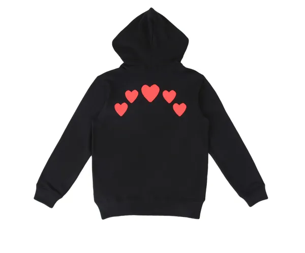Spela broderad cdg hoodie designer öga populära commes des mode varumärke stjärna samma bomull stora röda hjärttröja lång koppling bowling sport 31