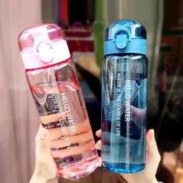  Botellas de agua transparentes para la escuela, niños y niñas,  16 onzas, sin BPA, Tritan a prueba de fugas con asa, botellas para beber  para deportes, ciclismo, camping, senderismo al aire