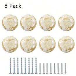 Zernmiarder Lot De 2 Boutons D'armoire En Céramique Blanche Antique