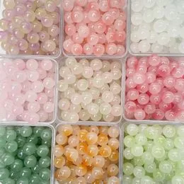Lot De 500 Perles En Verre Rondes 8 Mm - 16 Couleurs, Pour Fabriquer Bracelets, Colliers, Bijoux DIY