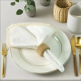 Lot De 10 Serviettes De Table En Polyester 30x30cm - Blanc, Pour Mariage Ou Fête, Neuves