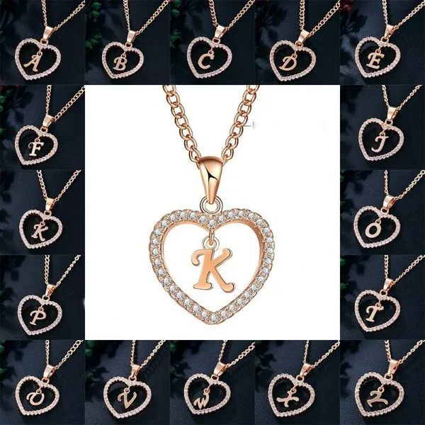 Pendentif Charme Lettre K En Or Rose 14k Avec Diamants Naturels - 48 Diamants - Sur Mesure