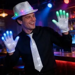 Guantes LED Recargables Con Efecto Esqueleto Luminoso – 2 Modos De Luz – Perfectos Para Raves, Halloween, Fiestas Y Cosplay – Talla Única Ajustable – Regalo Original Y Llamativo