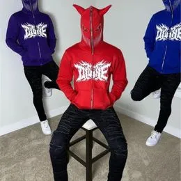 Tinetill Sweat Femme Y2K Zip Up Gothique Harajuku – Hoodie Oversize Papillon Imprimé Années 90 E-Girl Streetwear Aesthetic