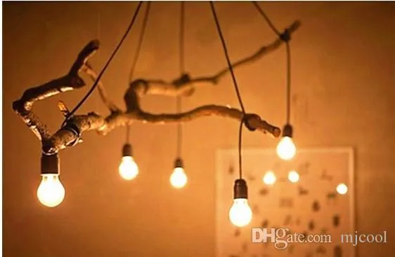 DIY Wood Meditate On Branch Fork Lift Lighting With E27 High Temperature Hanging Lamp And Droplight Line Complete Accessory Set From Ledsupplies 26.6 DHgate.Com