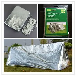 Wholesale-5 x Emergency Rescue Thermal Shelter Tent Outdoor Camping Emergency Blanket Sunshade Tent Free Shipping 5pcs