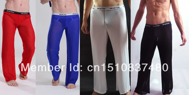 Men's Transparent Mesh Long Johns - Breathable Sexy Underwear, See-Through  Athletic Leggings for Men