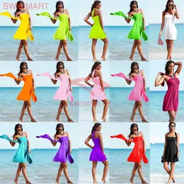 Wholesale-New 2015 beach dress Europe and America style elegant wrap chest swimwear bikini beach cover up women swim suit cover ups skirts