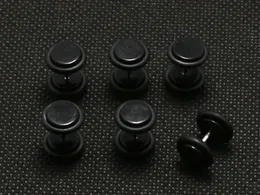 Wholesale-Body Jewelry Pierceing Fashion 10PCS Black Color Acrylic Fake Cheater Ear Plugs Gauge New 8mm Illusion Earrings