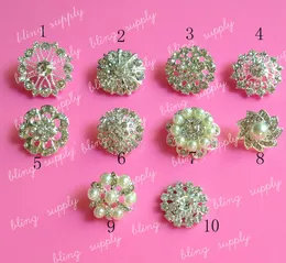 Wholesale-Free shippig MIX Style rhinestone button embellishment with shank for hair bow center 100PCS/LOT(Z-1)