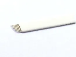 Partihandel-500PCS 11-pin permanent makeup manuell ögonbryn s blad för 3D broderi microblading tatuering penna maskin