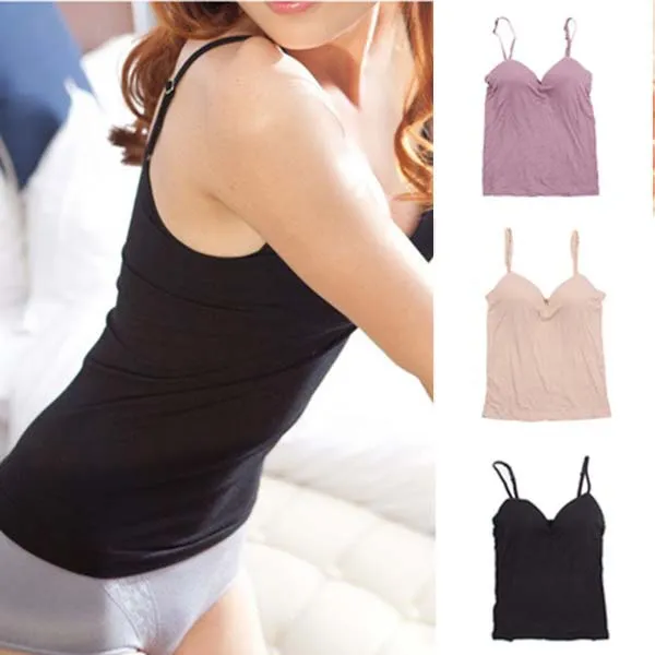 Wholesale Modal Adjustable Strap With Built In Bra And Self Matching Padded  Bra For Shapewear Tank Top Camisole From Lbdapparel, $12.04
