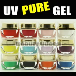 12 takım / grup 12 renk 8 ml Mix Saf Renkler UV Builder Jel seti Nail Art Salon için set * ÜCRETSIZ KARGO *