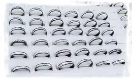 4mm anillos de aluminio negro mezclado joyería de moda anillo 200pcs lotes