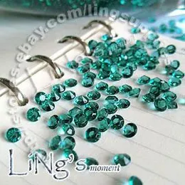 Spedizione gratuita 1000 1 / 3ct 4.5mm Teal blu diamante confetti bomboniera decorazione scatter