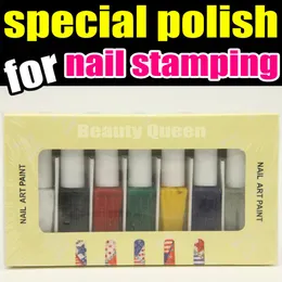 7Color Nail Art Especial Polonês Vernish Pintura Especializ para Prego Stamping Plate Stamp Imprimir Modelo