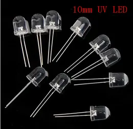 Ny 10mm ultraviolett UV-ledd Ultra Bright UV LED 35 grader 400-405nm HI MOWER PURPLE 100PCS / LOT