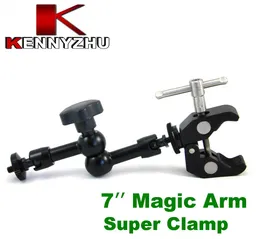 Articulating Magic Arm 7'' Inch + Large Super Clamp 1/4'' 3/8'' For DSLR Camera Rig Led Light Lcd Field Monitor