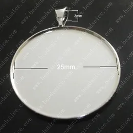 Beadsnice pendant base blank bezel cabochon setting for your jewelry making fits 25mm round cabochon hole 3X5mm ID10820