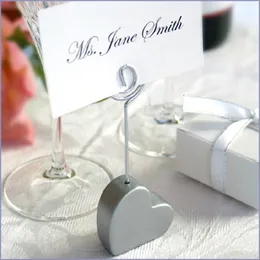 Great Silver Heart Shape Place card Holder Wedding Favors 20pcs/lot with free shipping