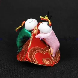 Spersonalizowana Powłoka Małe Dzieci Biżuteria Pudełko Vintage Cute Silk Brocade Kolorowe Pierścieniowe Pudełka Do przechowywania Hurtownie Opakowanie Case 10 sztuk / partia