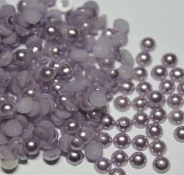 2000pcs 4MM Light purple Half Round Pearls Beads Flatback Scrapbooking Embellishment Nail art