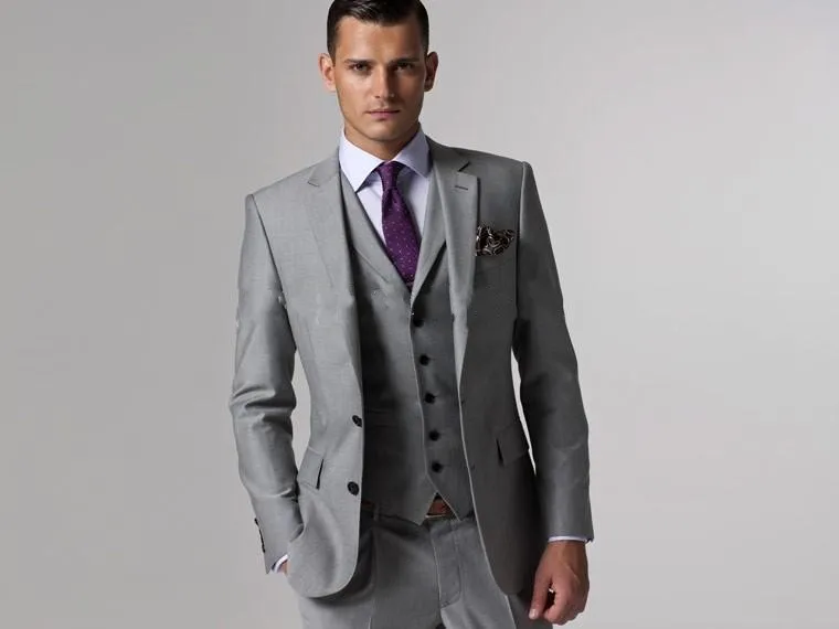 Groomsmen Grey Tux Purple Tie Grey Tux Purple Tie Shop - Main Image