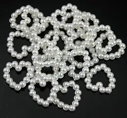 200pcs bianco perla perline a forma di cuore per matrimonio mestiere di incisione 11mm