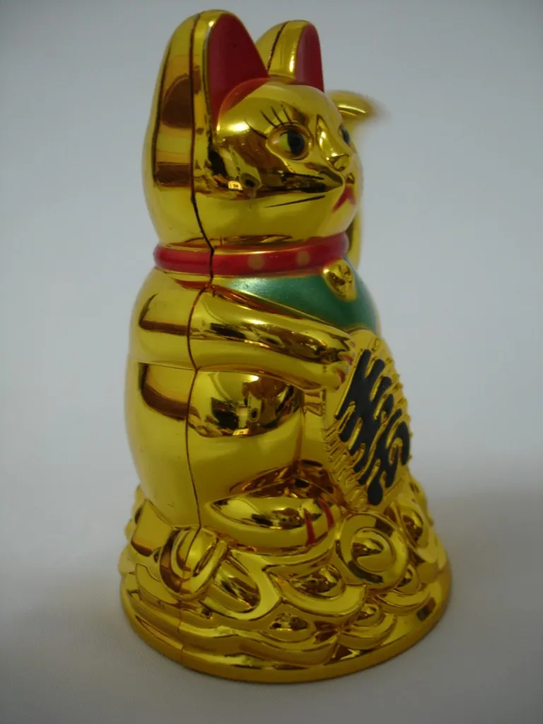 10 Pulgadas Gato Grande y ondeando, cerámica China Maneki Neko