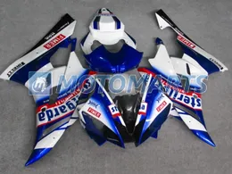 vit/blå kropp för yamaha yzf R6 2006 2007 YZFR6 YZF-R6 YZF600 06 07 FAIRING KIT Windscreen