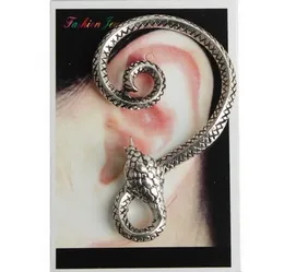 New Punk Rock Earrings Silver Metal Wrap Snake Shape Ear Cuff Stud Clip one piece 1 lot