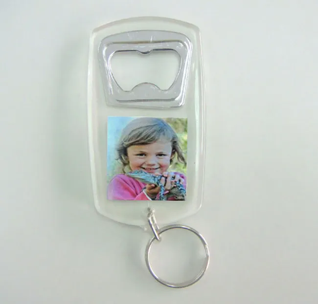 500X BlANK ACRYLIC RECTANGLE BOTTLE OPENER KEYCHAINS LITE BEER BIER METAL INSERT PHOTO 1.5x 1.5 From 250 09 DHgate